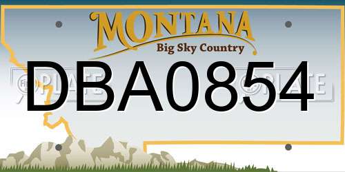 DBA0854 Montana License Plate