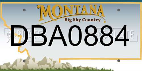 DBA0884 Montana License Plate