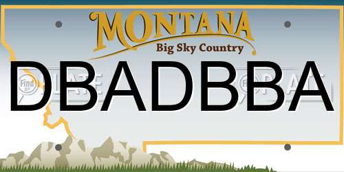 DBADBBA Montana License Plate