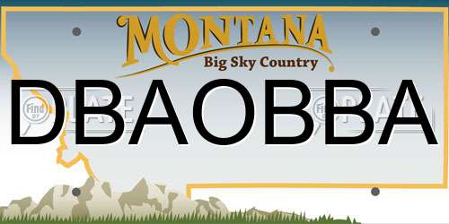 DBAOBBA Montana License Plate