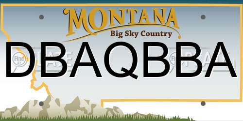 DBAQBBA Montana License Plate