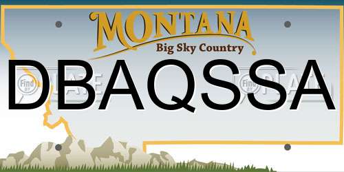 DBAQSSA Montana License Plate