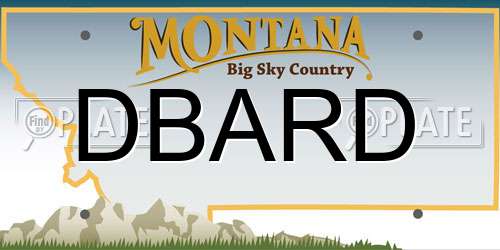 DBARD Montana License Plate