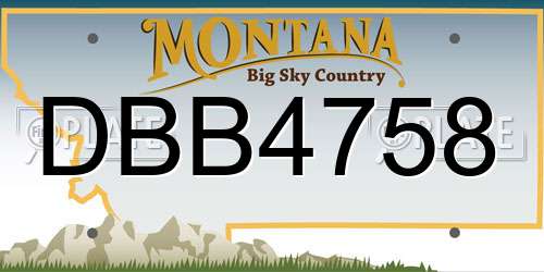 DBB4758 Montana License Plate