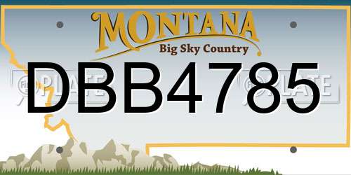 DBB4785 Montana License Plate