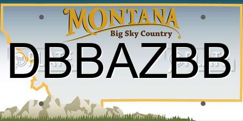 DBBAZBB Montana License Plate