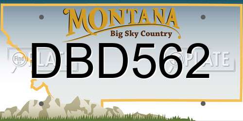 DBD562 Montana License Plate