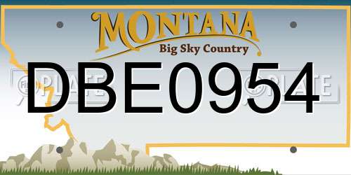 DBE0954 Montana License Plate