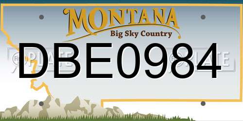 DBE0984 Montana License Plate