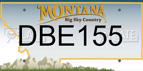 DBE155 Montana License Plate