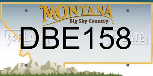 DBE158 Montana License Plate