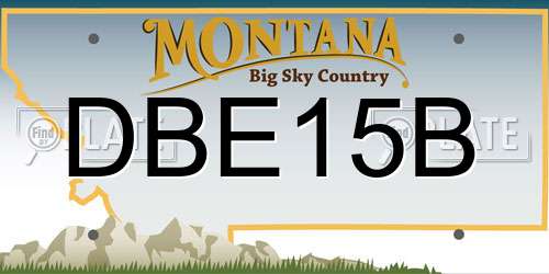 DBE15B Montana License Plate