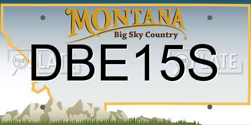 DBE15S Montana License Plate