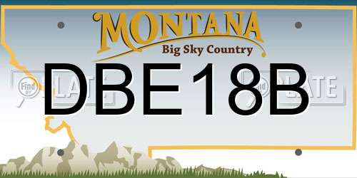 DBE18B Montana License Plate