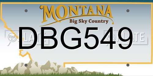 DBG549 Montana License Plate