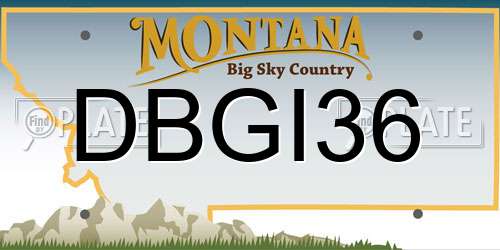 DBGI36 Montana License Plate