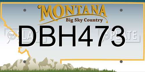 DBH473 Montana License Plate