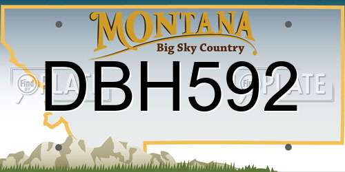 DBH592 Montana License Plate