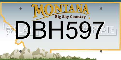 DBH597 Montana License Plate