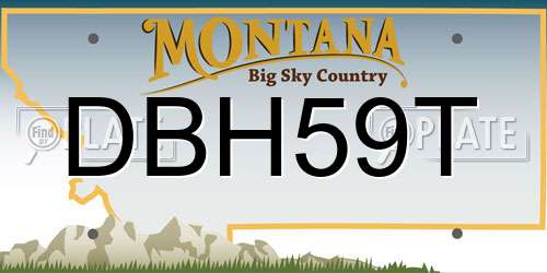 DBH59T Montana License Plate