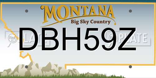 DBH59Z Montana License Plate