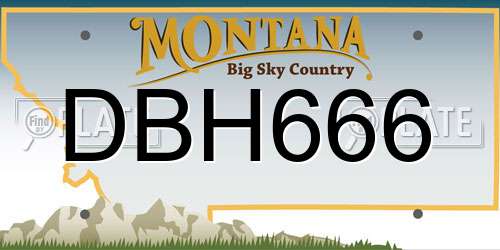 DBH666 Montana License Plate