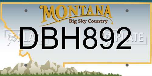 DBH892 Montana License Plate