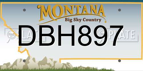 DBH897 Montana License Plate