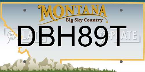 DBH89T Montana License Plate