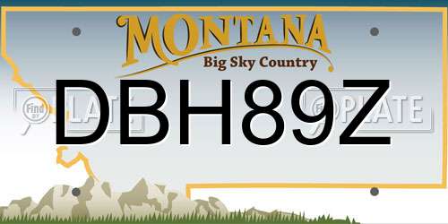 DBH89Z Montana License Plate