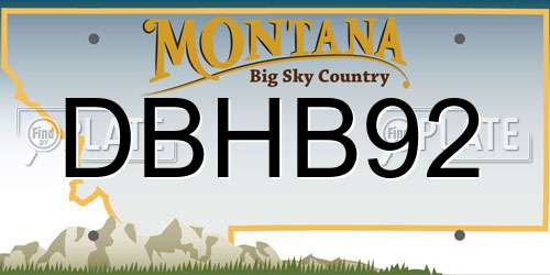 DBHB92 Montana License Plate