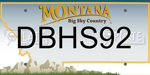 DBHS92 Montana License Plate