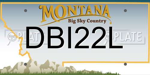 DBI22L Montana License Plate