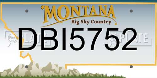 DBI5752 Montana License Plate