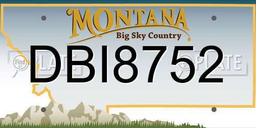 DBI8752 Montana License Plate