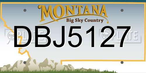 DBJ5127 Montana License Plate