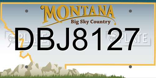 DBJ8127 Montana License Plate