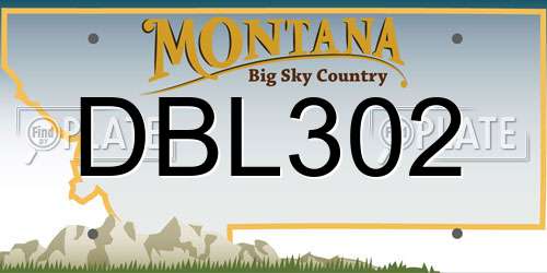 DBL302 Montana License Plate