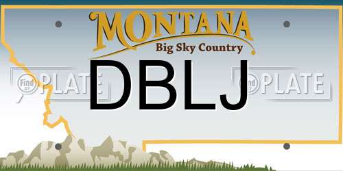 DBLJ Montana License Plate
