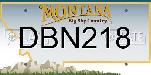 DBN218 Montana License Plate