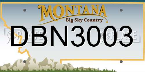 DBN3003 Montana License Plate