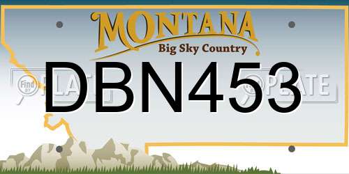 DBN453 Montana License Plate