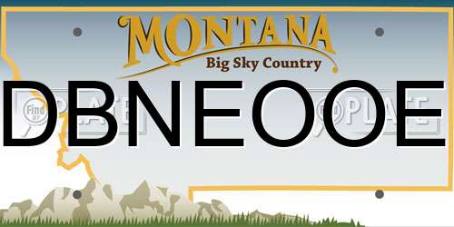 DBNEOOE Montana License Plate