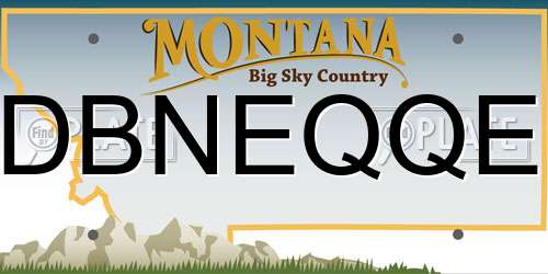 DBNEQQE Montana License Plate