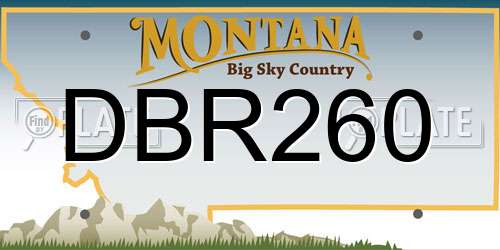 DBR260 Montana License Plate