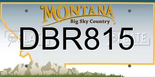 DBR815 Montana License Plate