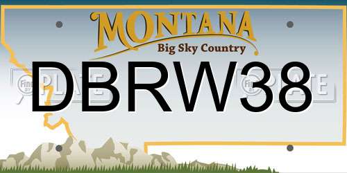 DBRW38 Montana License Plate