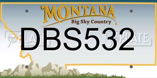 DBS532 Montana License Plate