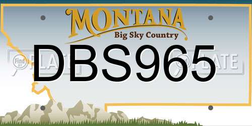 DBS965 Montana License Plate