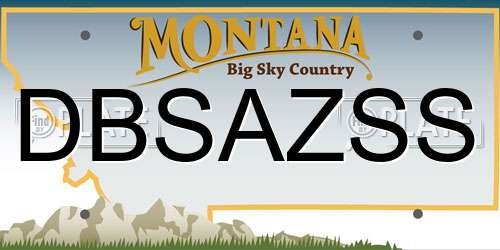 DBSAZSS Montana License Plate